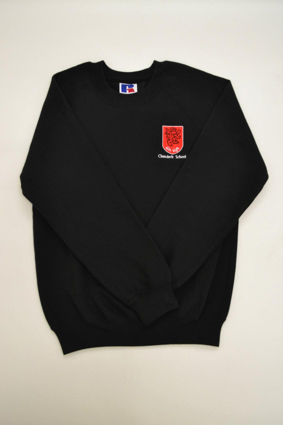 Chenderit Black Sweatshirt | Cross Embroidery
